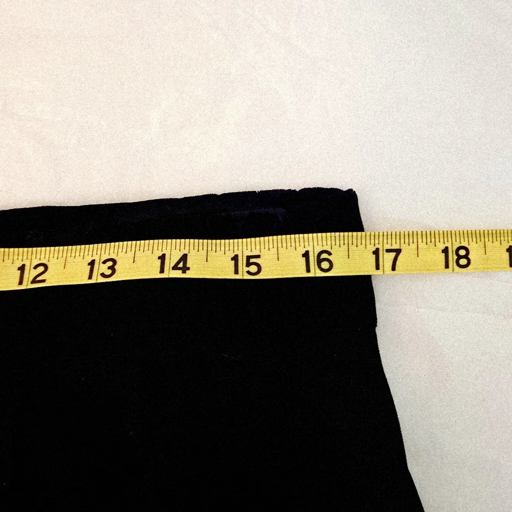 Talbots Classic Long Maxi Midi Black Velvet Skirt 2 POCKETS back zip Size 16 - Picture 8 of 12